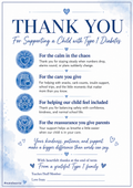 Thank You Certificate for Supporting a Child with Type 1 Diabetes