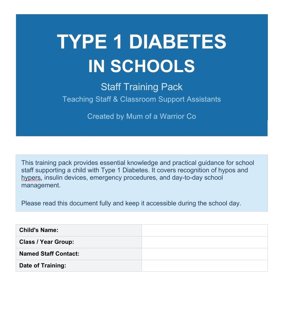 Type 1 Diabetes in Schools | Training Pack