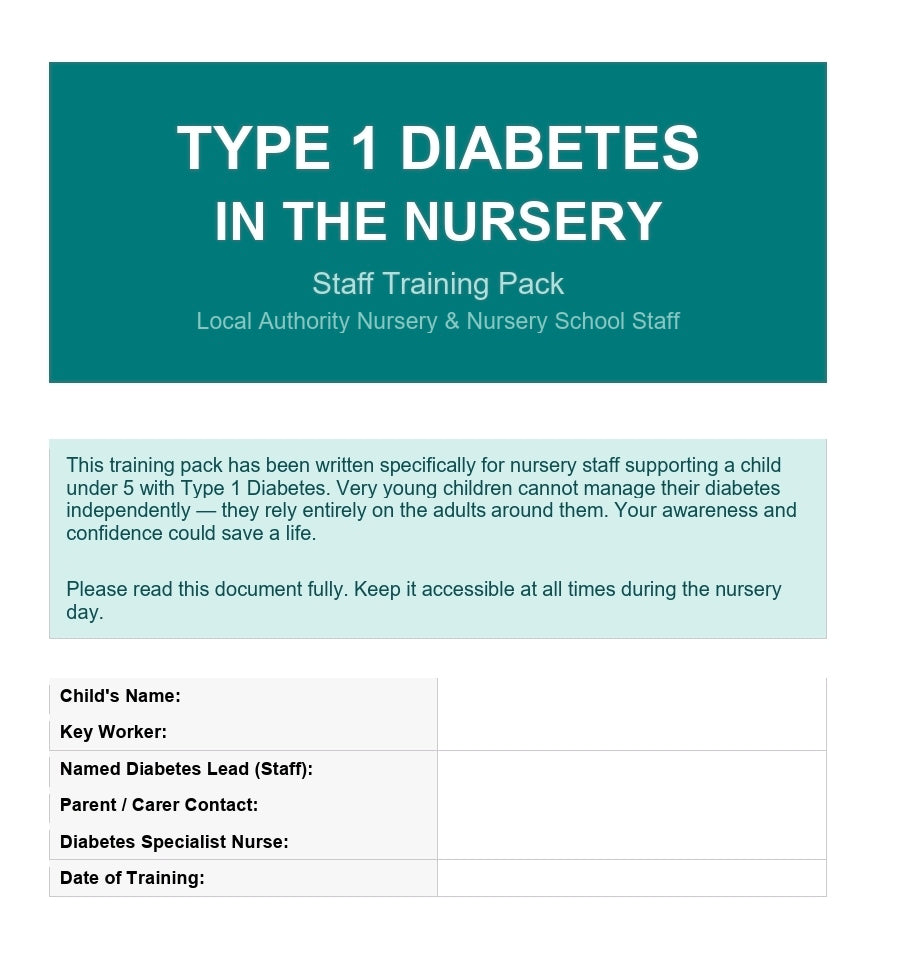 Type 1 Diabetes Nursery | Training Pack