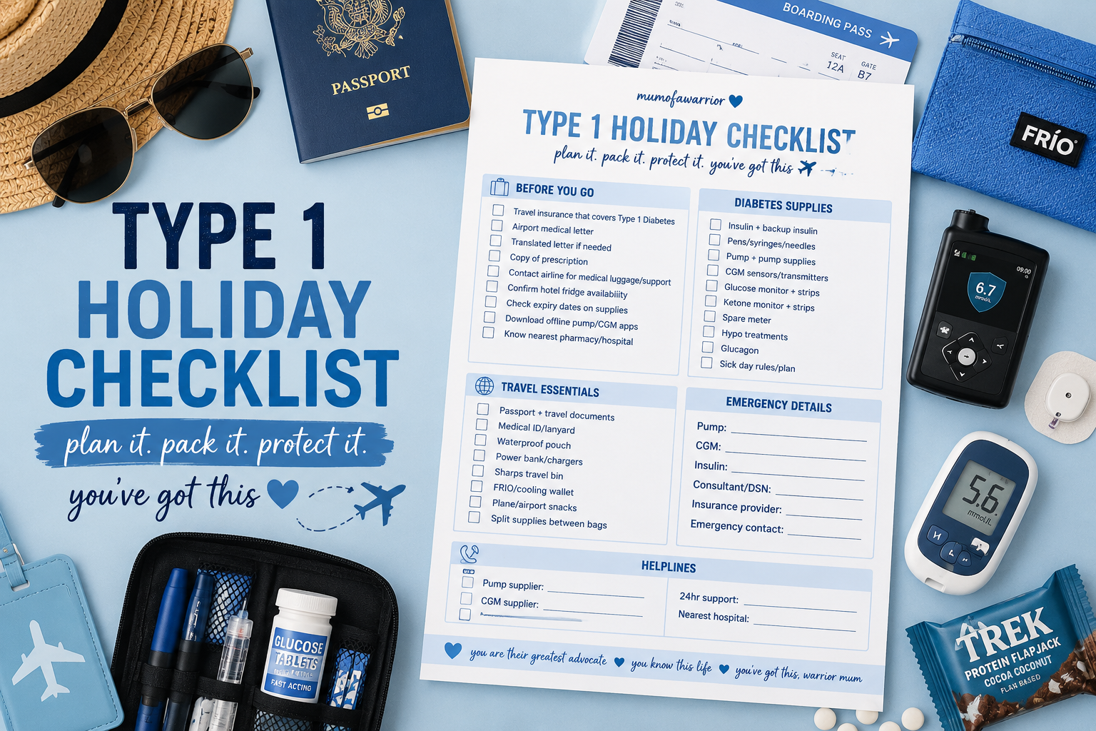 Free Type 1 Diabetes Holiday Checklist for Parents (Printable PDF)