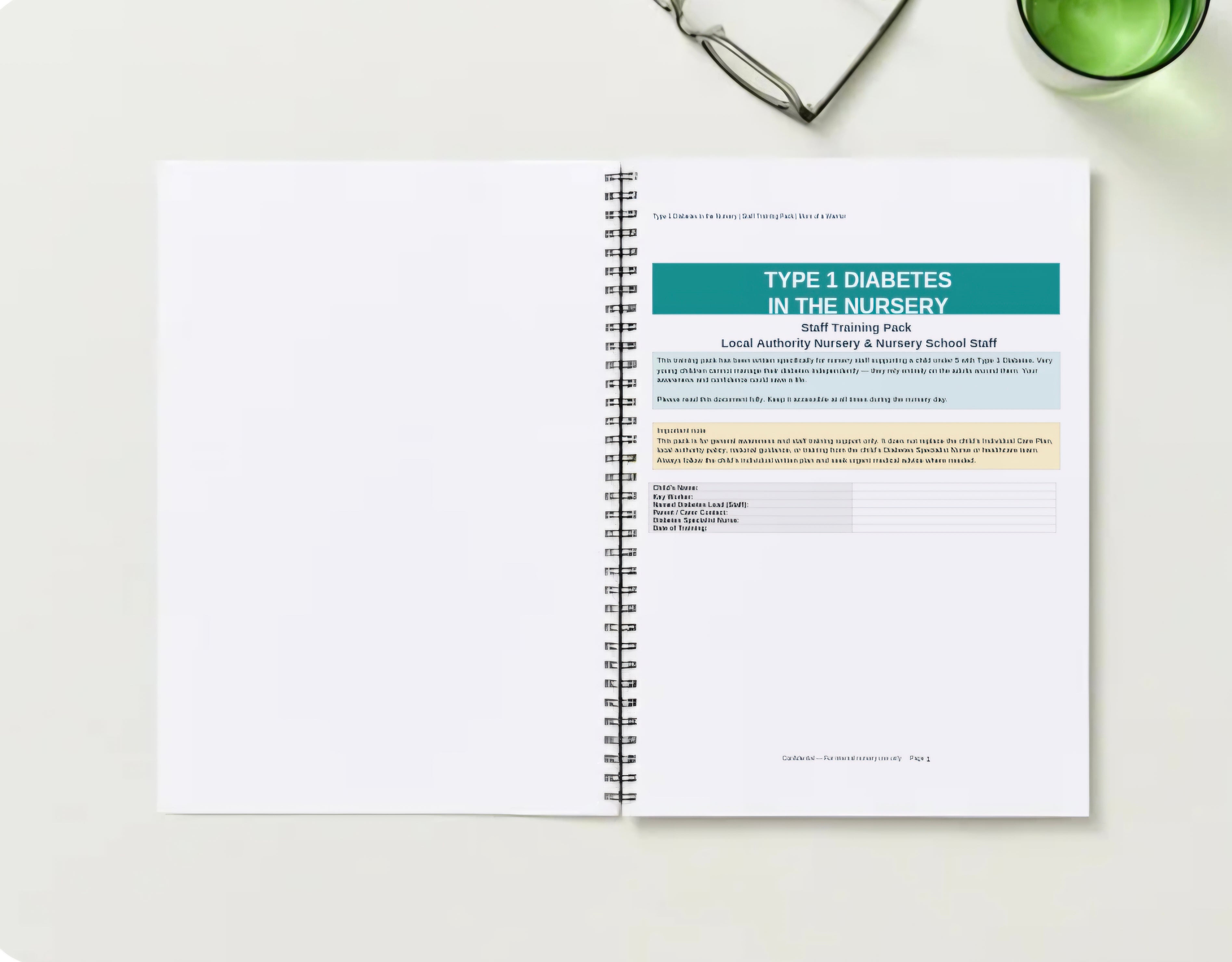 Type 1 Diabetes in the Nursery — Printed Bound Staff Training Pack