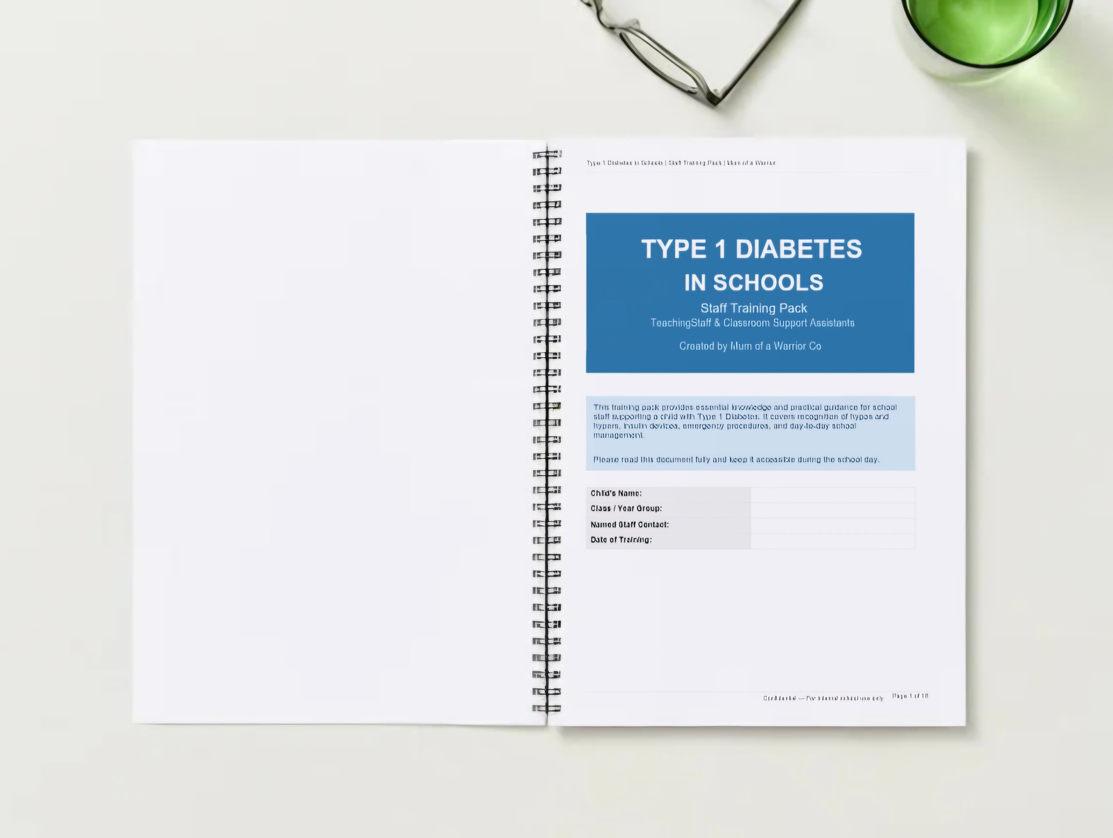 Type 1 Diabetes in Schools Staff Training Pack — Printed Bound Copy